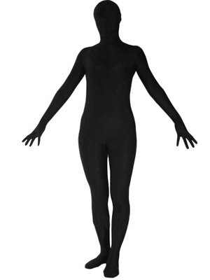 Black Unicolor Spandex Zentai Lycra Suit - Click Image to Close